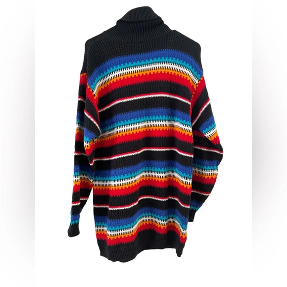 Vintage retro turtle neck striped sweater - Picture 3 of 4